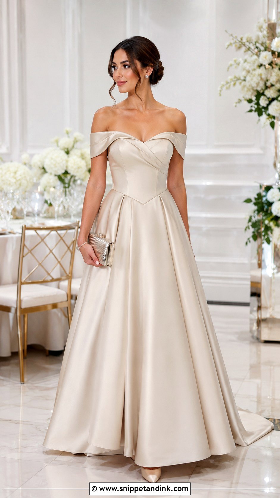 Off the Shoulder Basque Gown - Snippet and Ink - 20 Basque Gown Styles