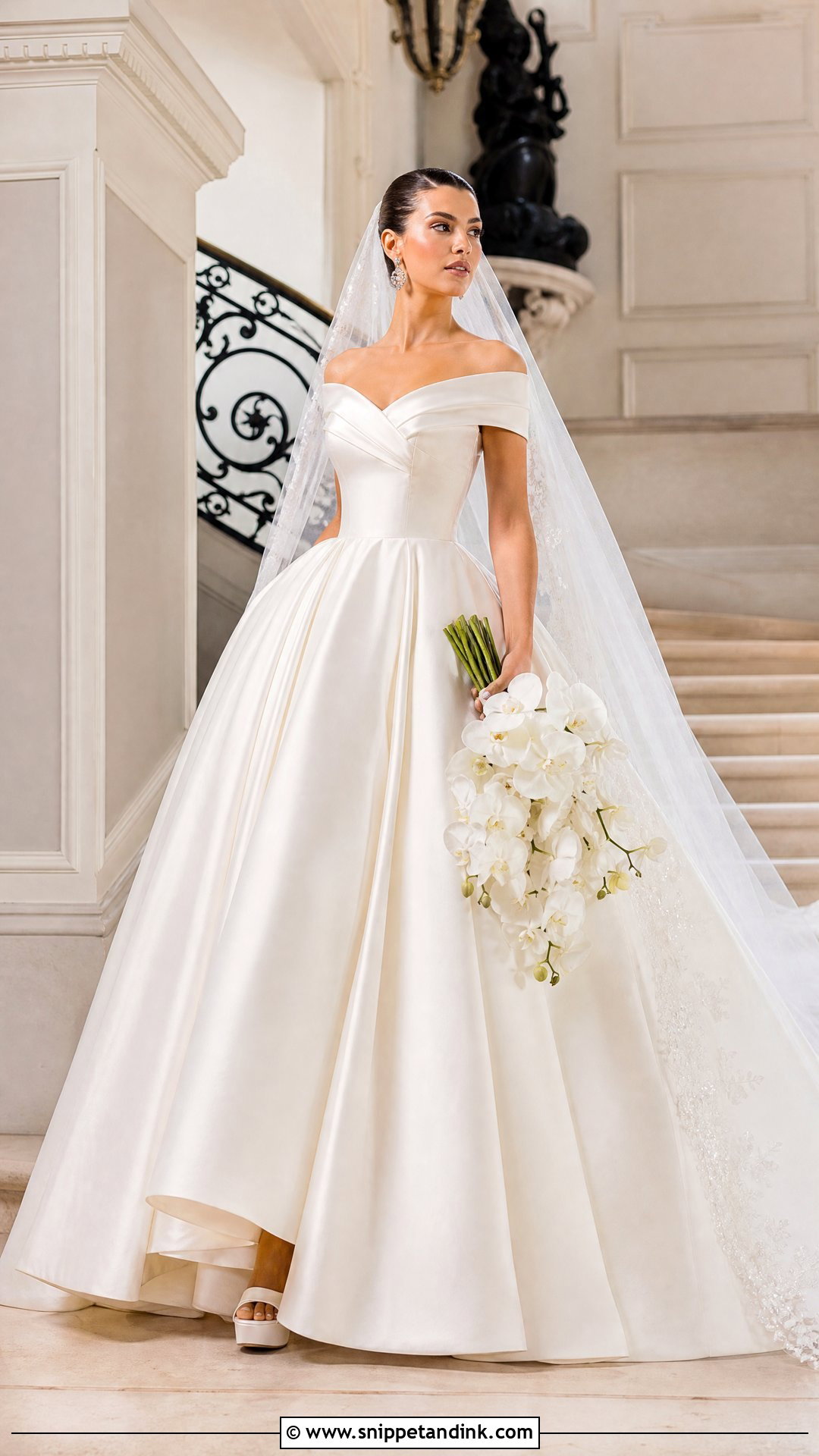 Off the Shoulder Bridal Ball Gown - Snippet and Ink - 20 Vogue Bridal Ideas