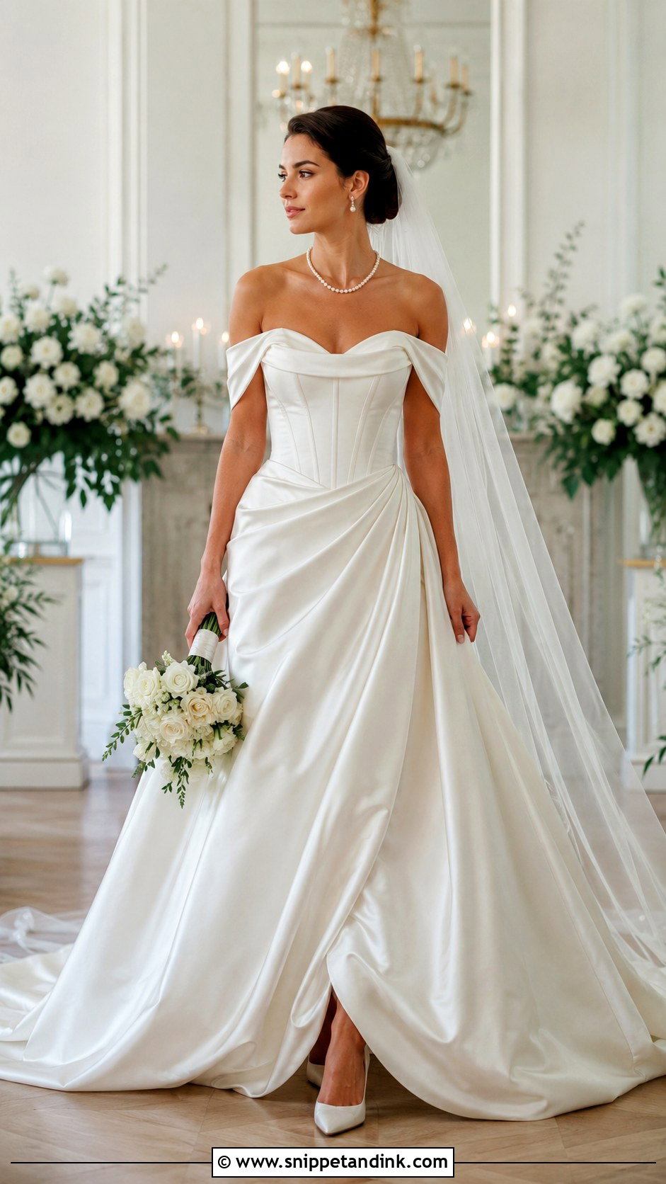 Off the Shoulder Corset Wedding Dress - Snippet and Ink - 20 Detailed Wedding Dress Ideas