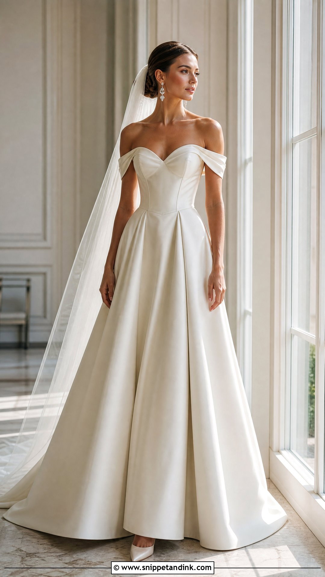 Off the Shoulder Corset Wedding Dress - Snippet and Ink - 20 Wedding Dress with Corset Top Ideas