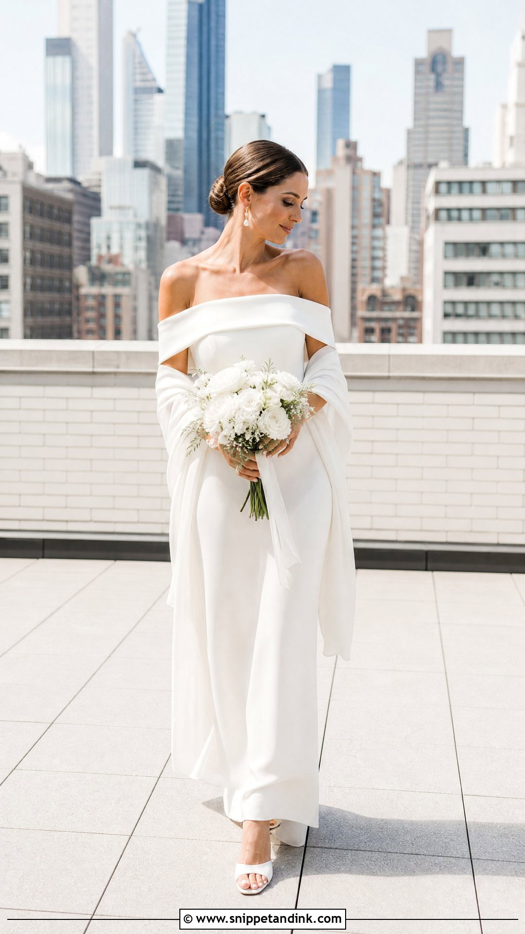 Off the Shoulder Elopement Wedding Dress - Snippet and Ink - 20 Simple Elopement Wedding Dress Ideas