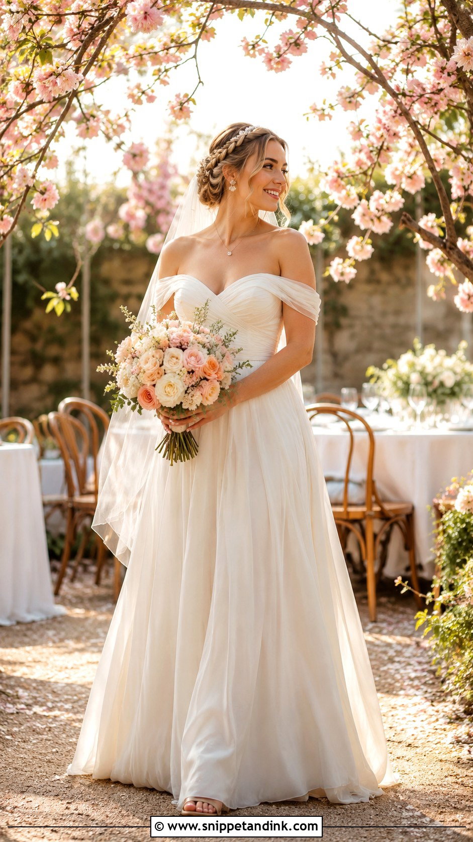 Off the Shoulder Garden Party Wedding Dress With Wedge Heels - Snippet and Ink - 20 Garden Party Wedding Dress the Bride Ideas