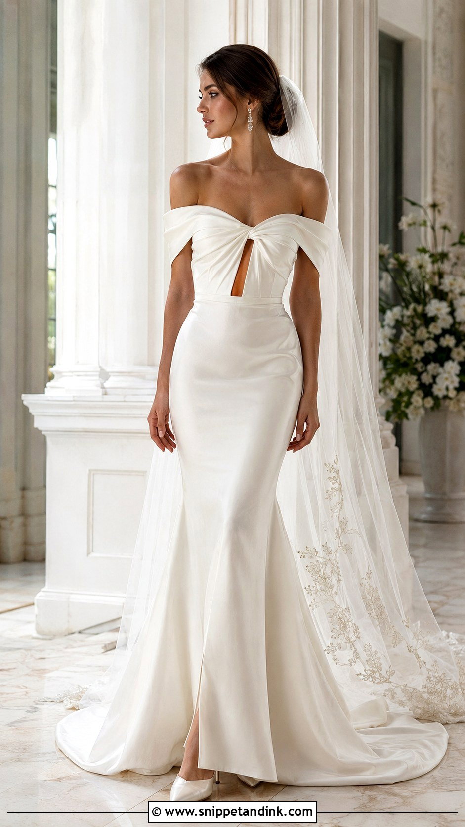 Off the Shoulder Keyhole Wedding Dress - Snippet and Ink - 20 Keyhole Wedding Dress Ideas