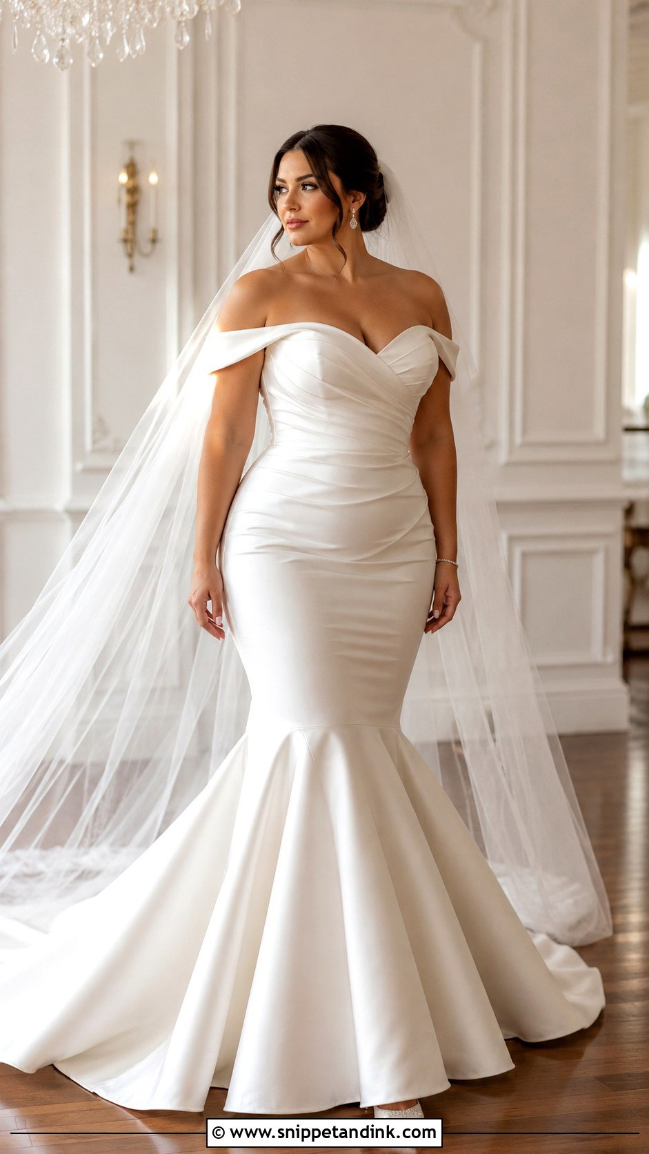 Off the Shoulder Mermaid Bridal Dress - Snippet and Ink - 20 Chic Bridal Dress Ideas
