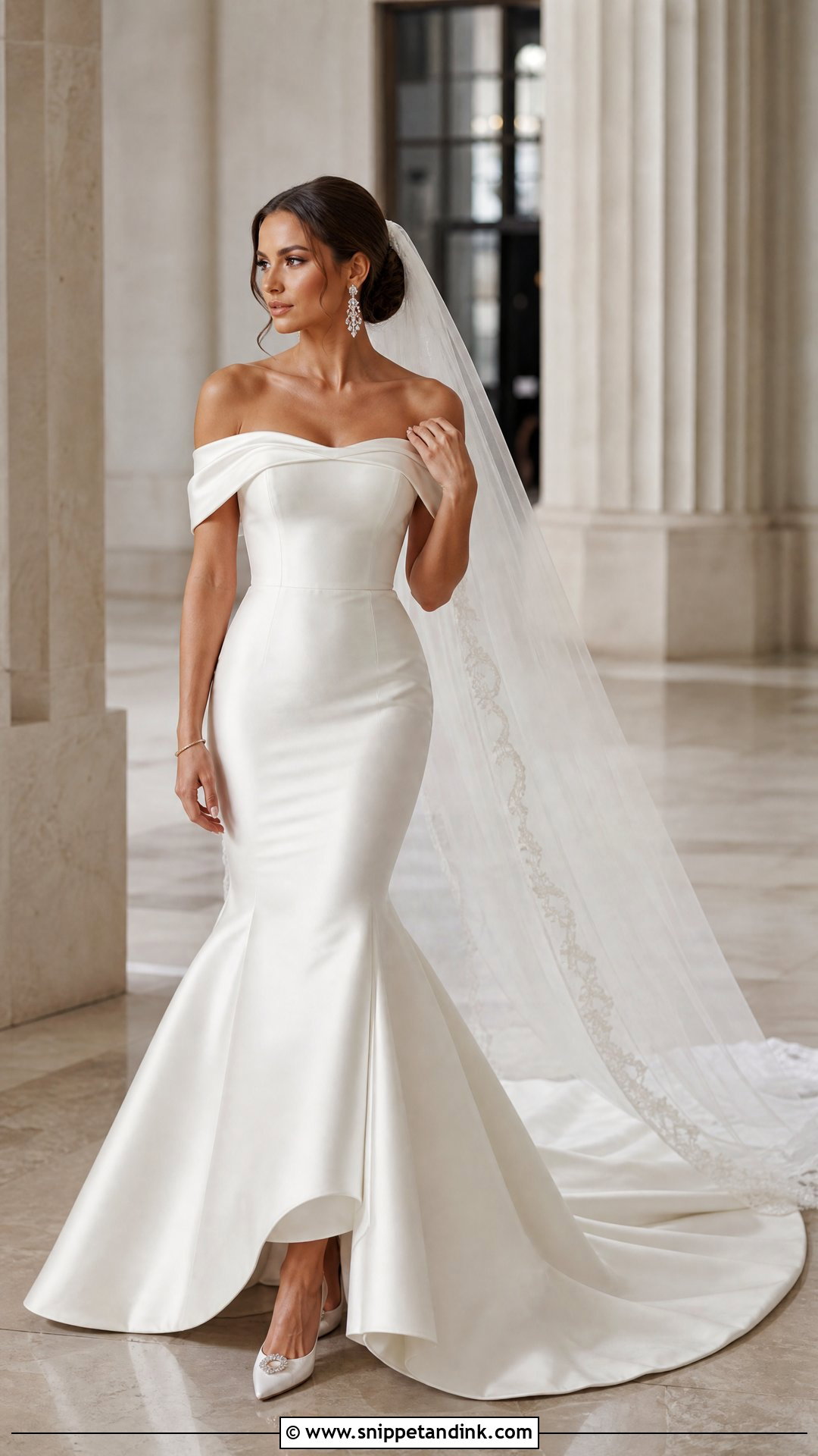 Off the Shoulder Mermaid Wedding Dress - Snippet and Ink - 20 Wedding Dresses Women