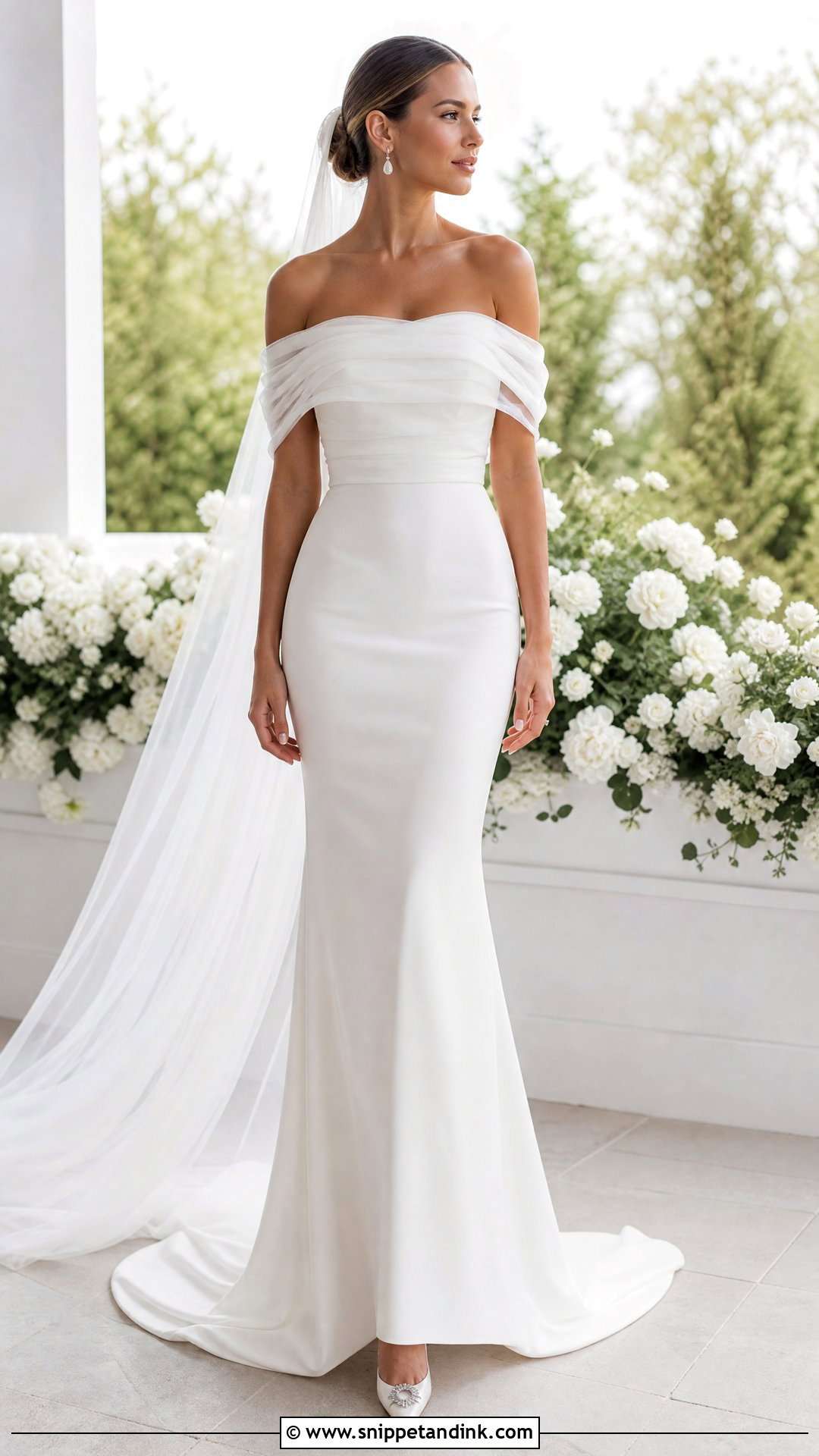Off the Shoulder Overlay Wedding Dress - Snippet and Ink - 20 Wedding Dress with Overlay Ideas