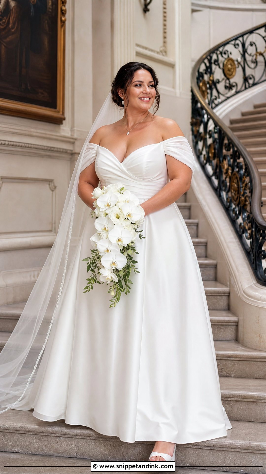 Off the Shoulder Plus Size Wedding Gown - Snippet and Ink - 20 Wedding Gowns for Plus Size Brides