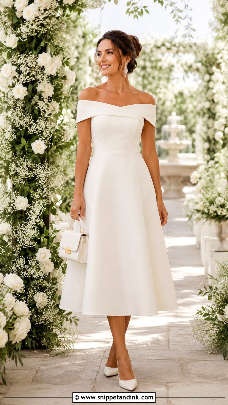 Off the Shoulder Vow Renewal Dress - Snippet and Ink - 20 10 Year Vow Renewal Dress Ideas