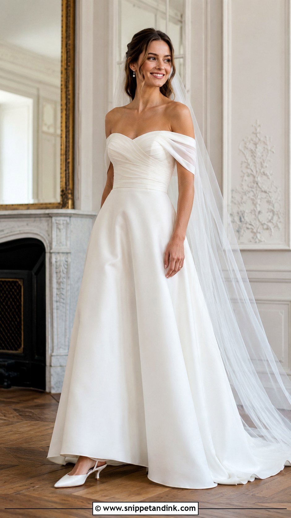 Off the Shoulder Wedding Dress - Snippet and Ink - 20 Faith Kelly Wedding Dress Ideas