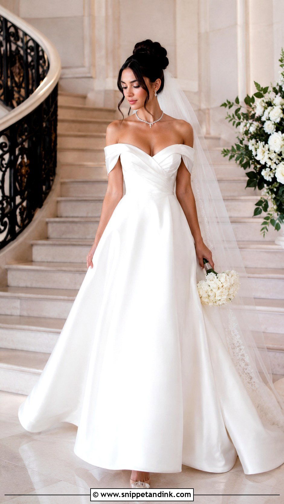 Off the Shoulder Wedding Dress - Snippet and Ink - 20 Glamour Wedding Dress Ideas