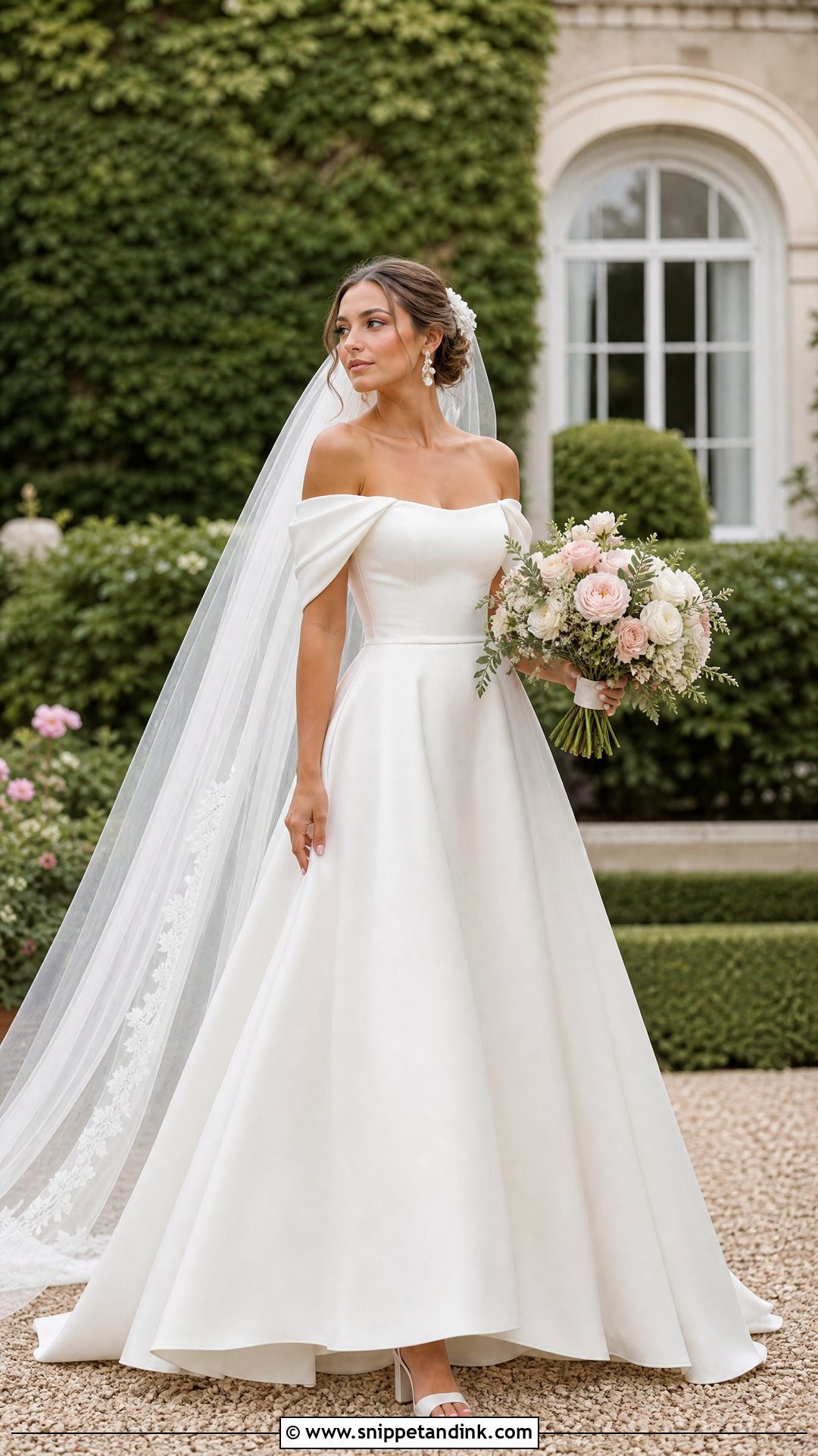 Off the Shoulder Wedding Dress - Snippet and Ink - 20 Said Yes to the Dress Ideas
