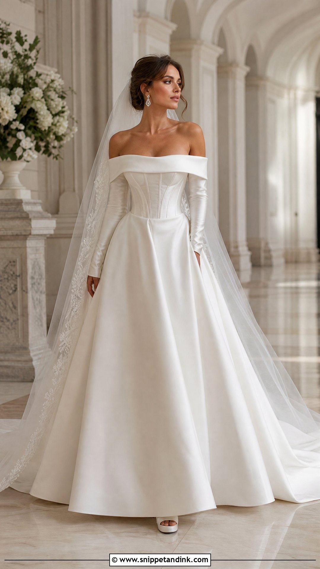 Off the Shoulder Wedding Dress - Snippet and Ink - 20 Small Bust Wedding Dresses