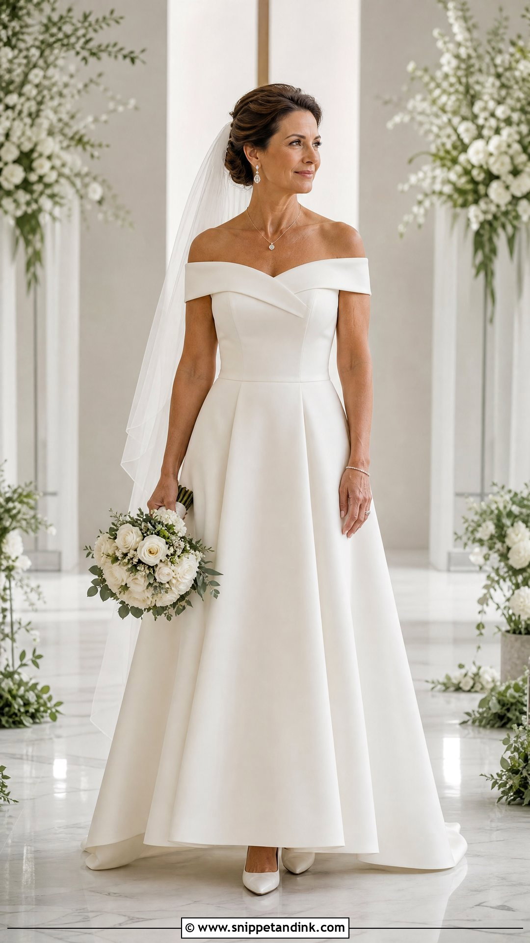 Off the Shoulder Wedding Dress - Snippet and Ink - 20 Wedding Dress Over 40 Ideas