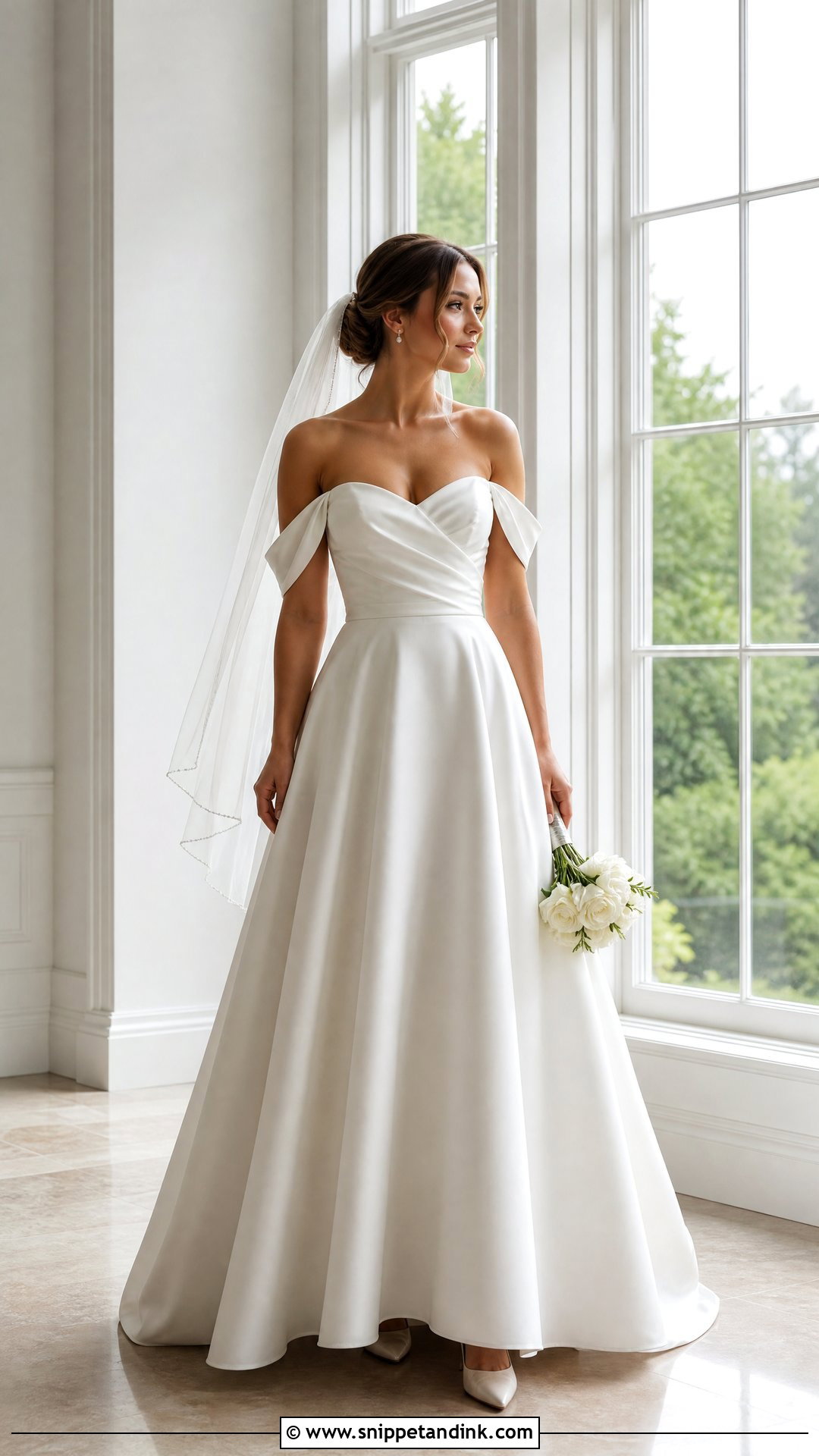 Off the Shoulder Wedding Dress With Removable Straps - Snippet and Ink - 20 Wedding Dress Transformation Ideas