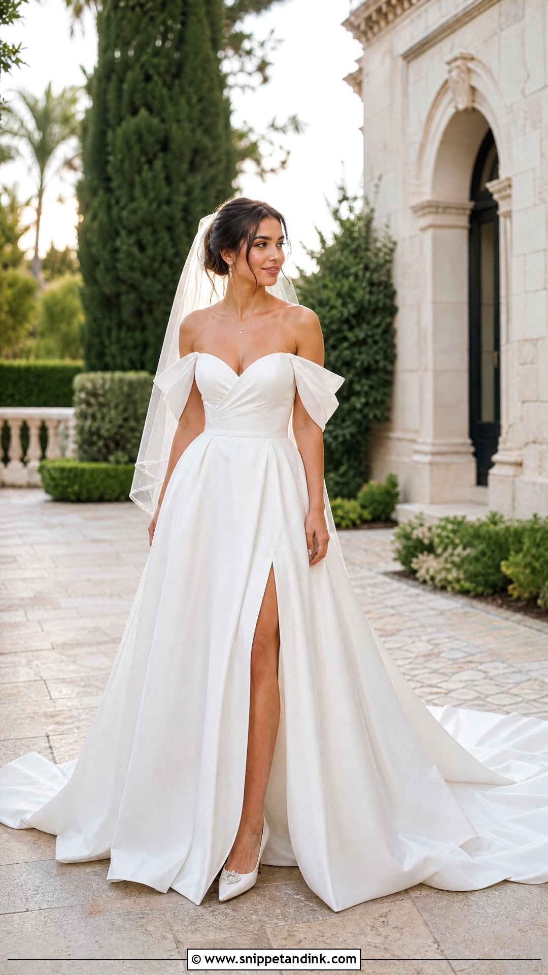 Off the Shoulder Wedding Dress with Puffy Sleeves - Snippet and Ink - 20 Wedding Dresses with Puffy Sleeves