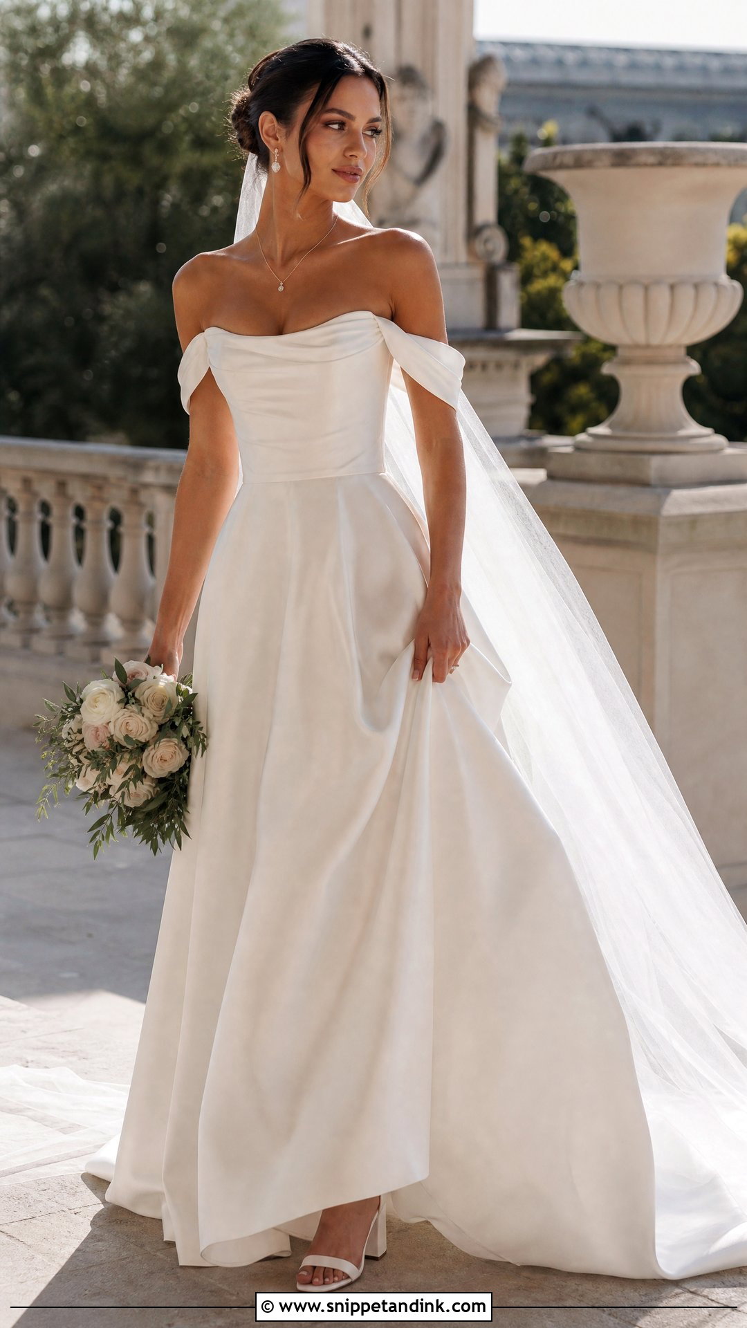 Off the Shoulder Wedding Gown - Snippet and Ink - 25 Dream Wedding Gown Ideas