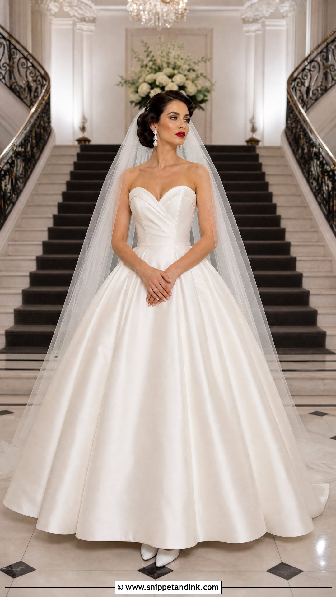 Old Hollywood Bride With Sweetheart Ball Gown - Snippet and Ink - 20 Old Hollywood Bride Ideas