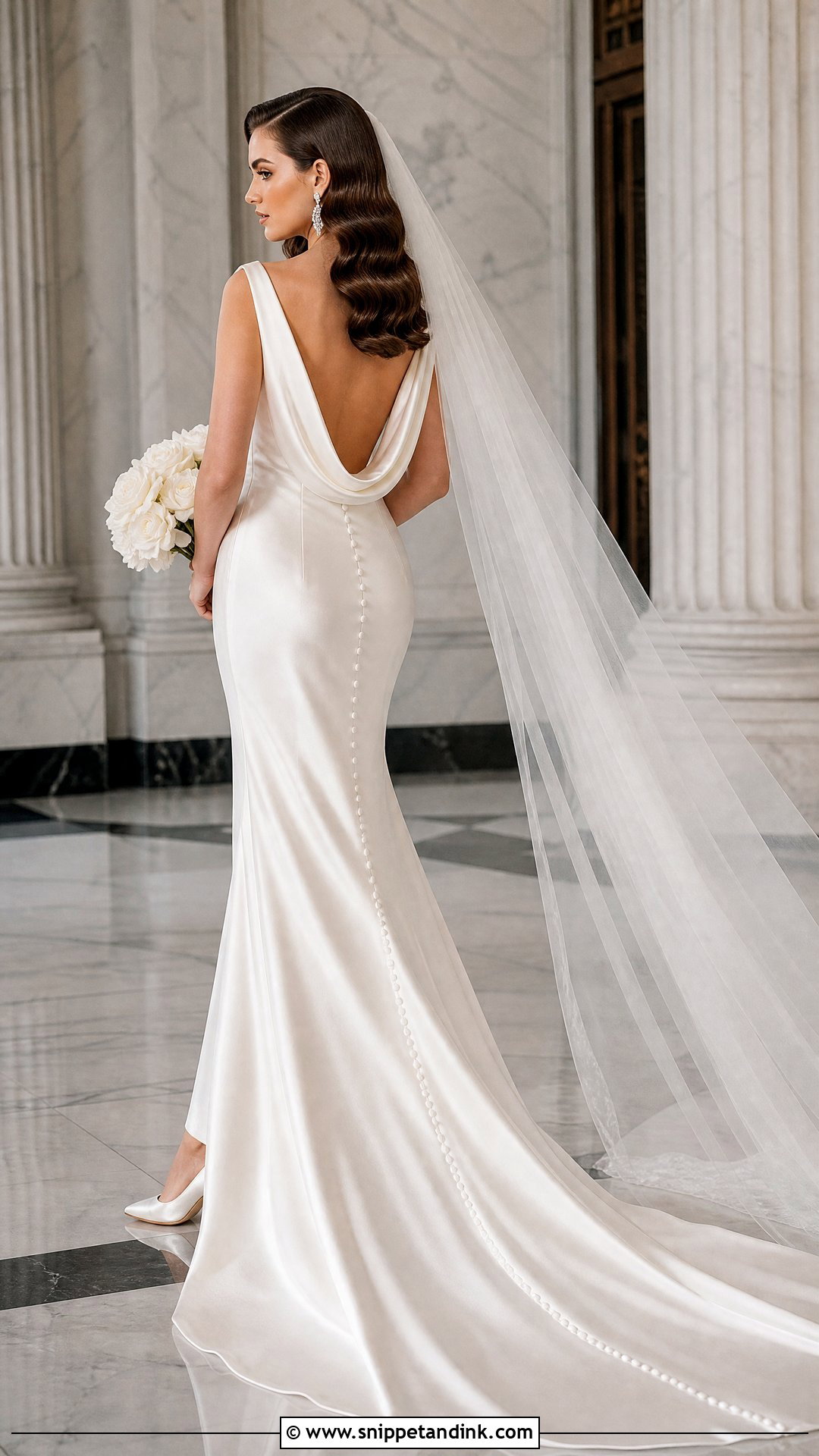 Old Hollywood Cowl Back Wedding Gown - Snippet and Ink - 20 Vintage Classy Wedding Gown Ideas