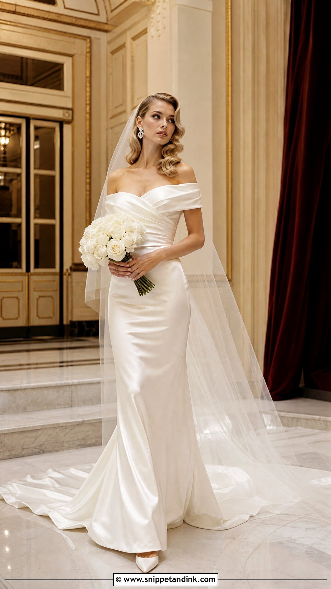 Old Hollywood Satin Bridal Gown - Snippet and Ink - 20 Vintage Bridal Gowns