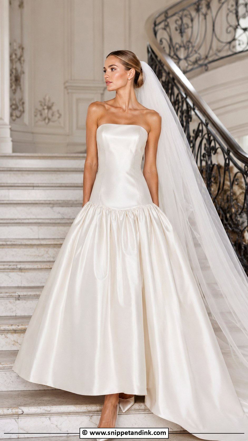 Old Money Drop Waist Wedding Dress - Snippet and Ink - 30 Old Money Wedding Dress Ideas