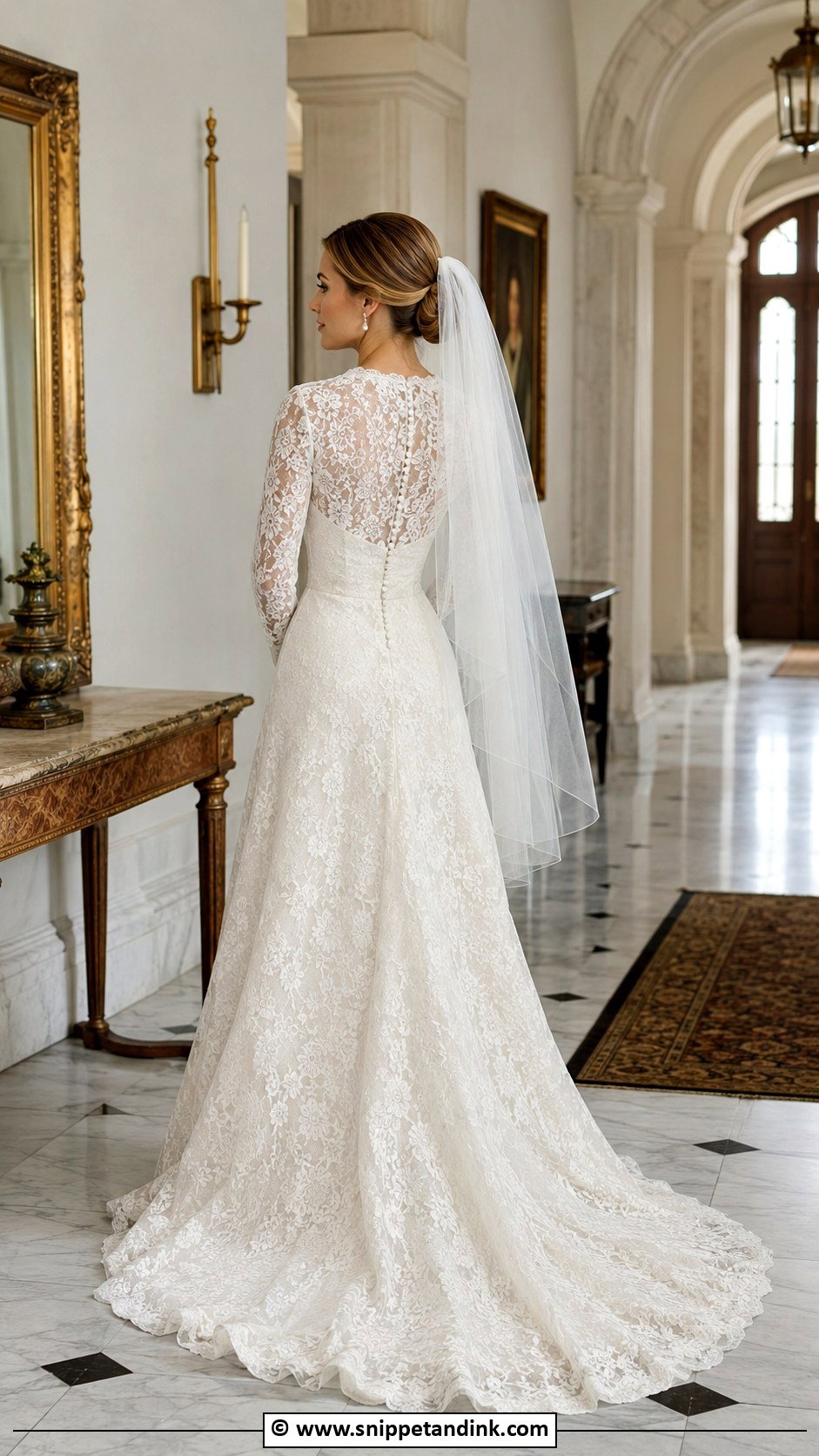 Old Money Long Sleeve Lace Wedding Dress - Snippet and Ink - 30 Old Money Wedding Dress Ideas