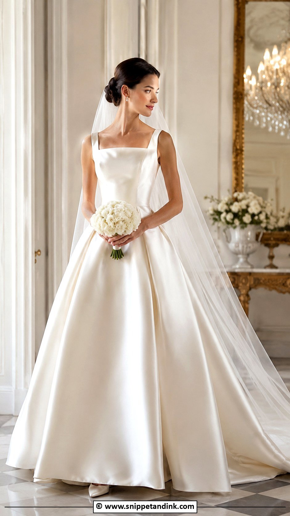 Old Money Satin Ball Gown - Snippet and Ink - 30 Old Money Wedding Dress Ideas