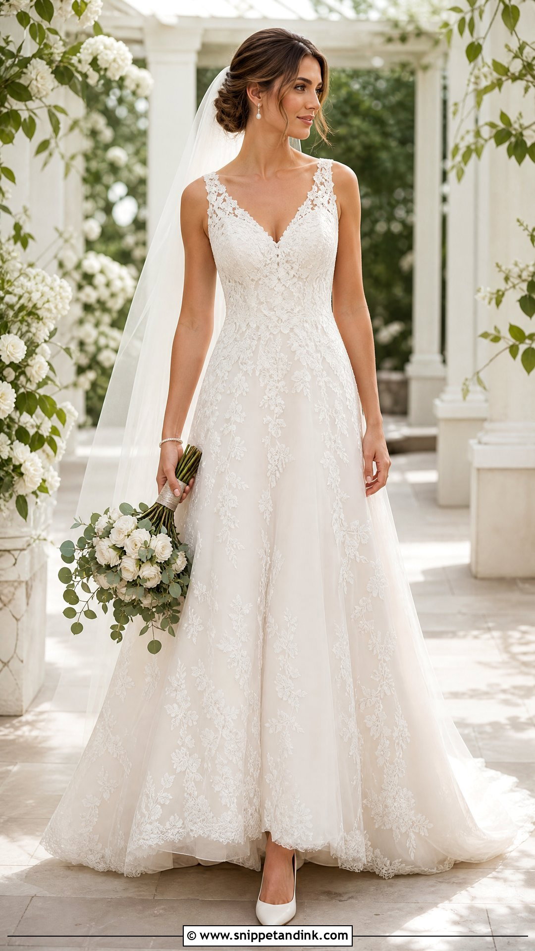 Oleg Cassini A Line Lace Wedding Dress - Snippet and Ink - 20 Oleg Cassini Wedding Dress Ideas