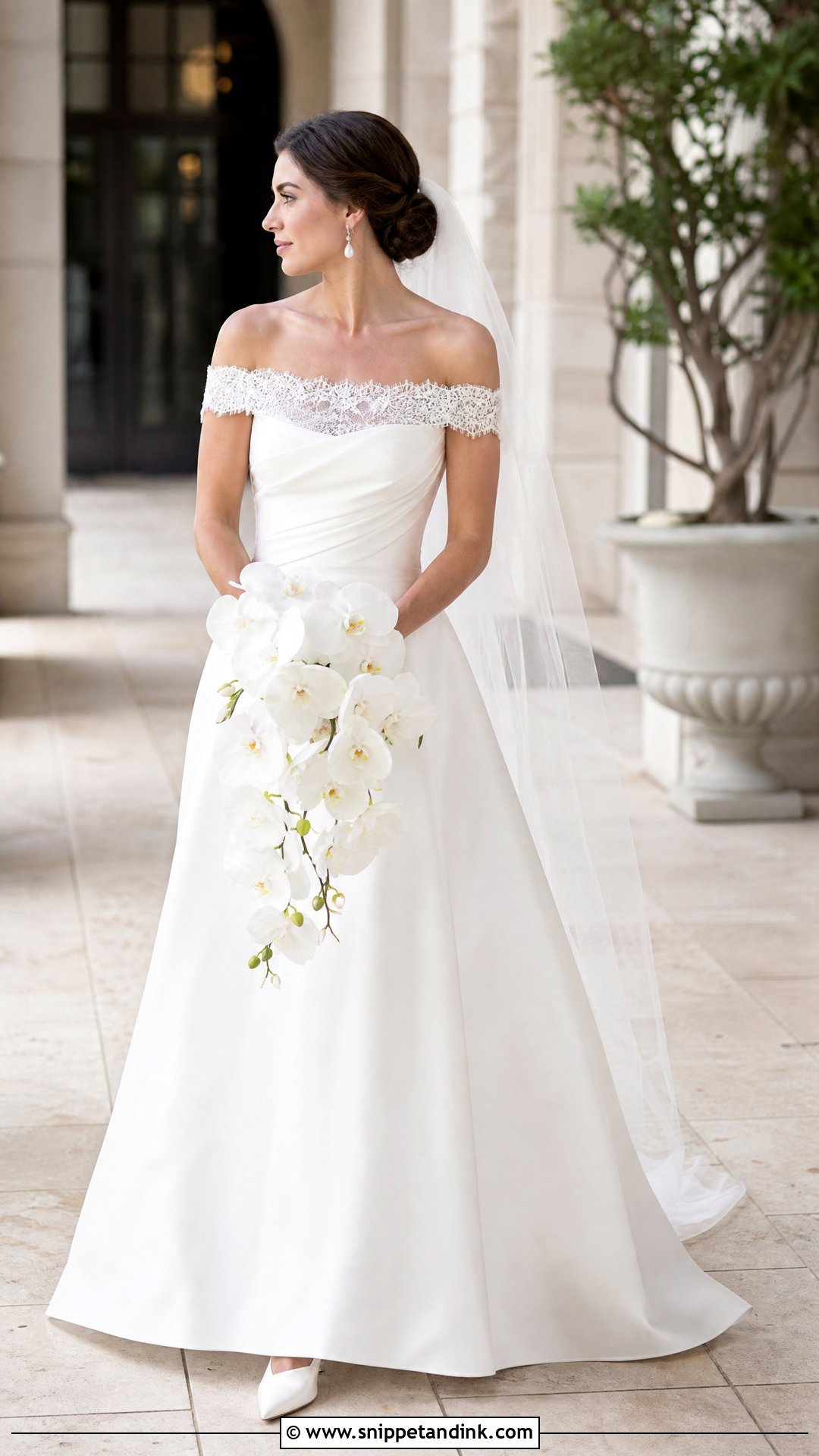 Oleg Cassini Off The Shoulder Wedding Dress - Snippet and Ink - 20 Oleg Cassini Wedding Dress Ideas