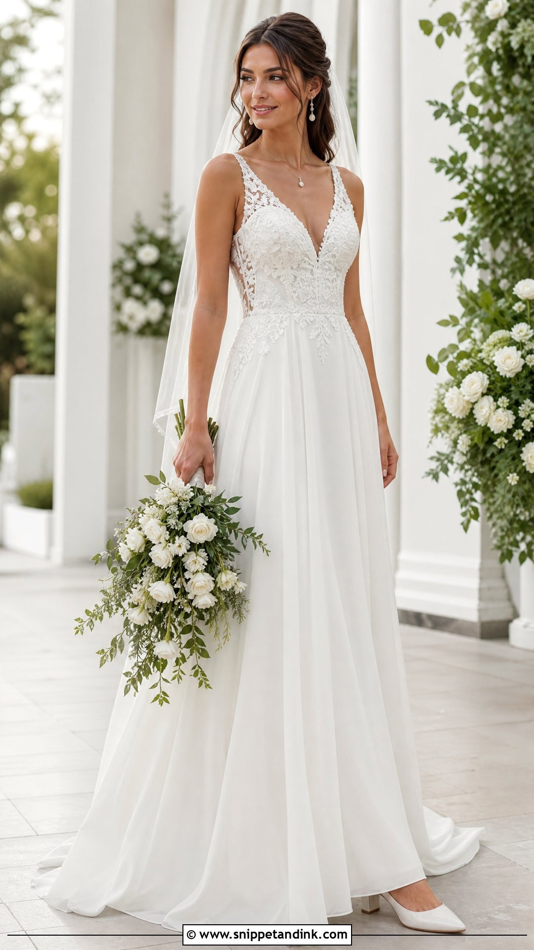Oleg Cassini V Neck Wedding Dress - Snippet and Ink - 20 Oleg Cassini Wedding Dress Ideas