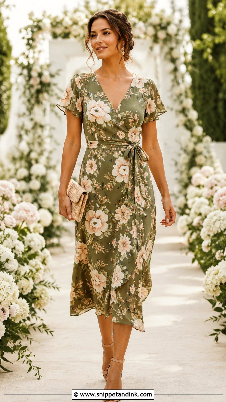Olive Floral Dress Wedding Outfit - Snippet and Ink - 25 Olive Dress Wedding Ideas