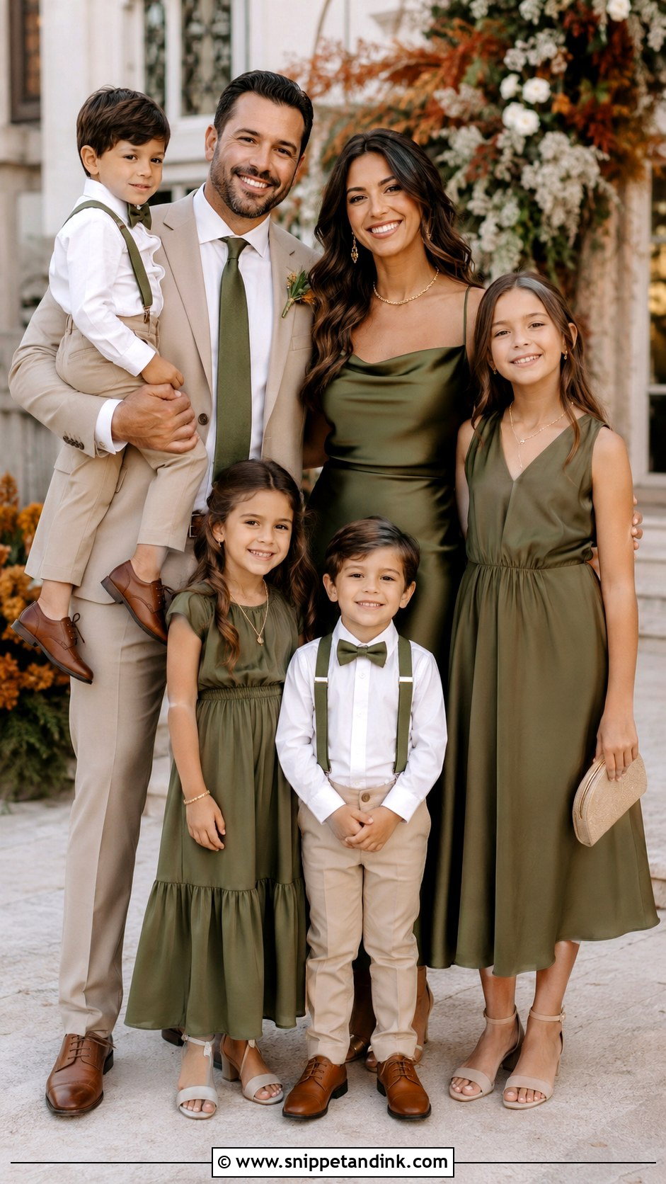 Olive Green Family Wedding Outfit - Snippet and Ink - 25 Matching Family Outfits for Wedding