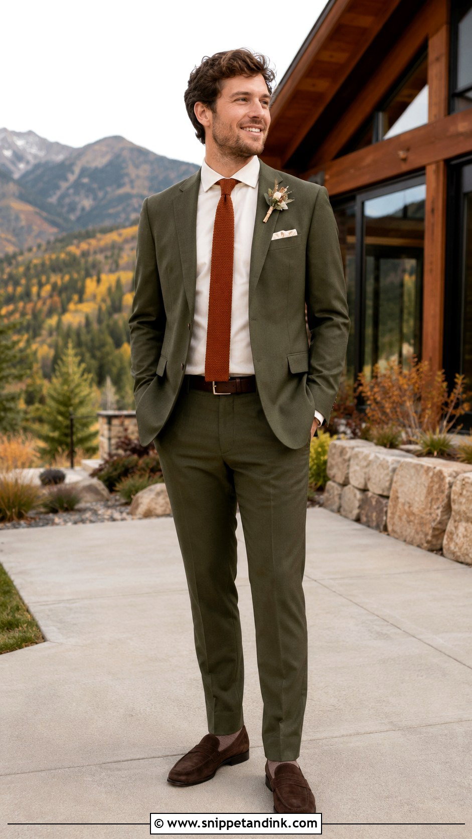 Olive Green Groomsman Suit - Snippet and Ink - 20 Groomsman Suits