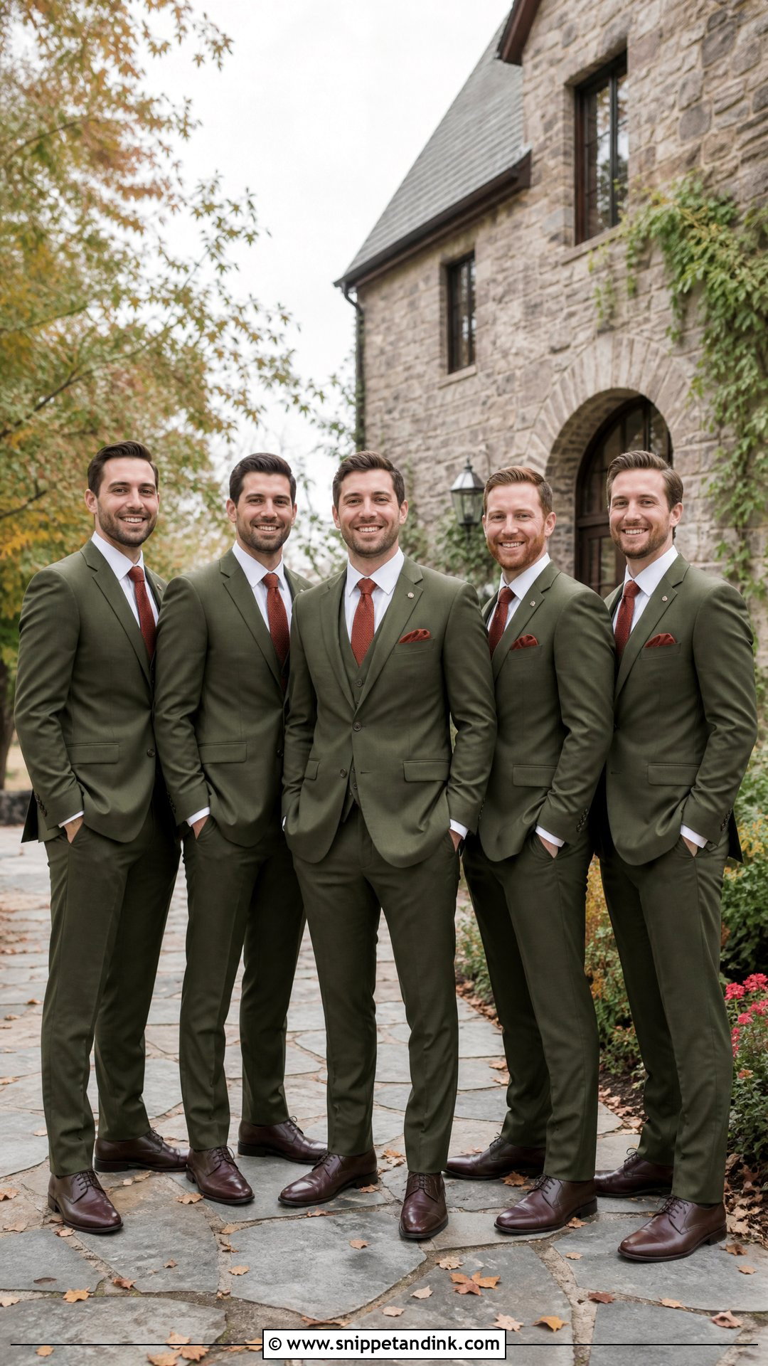 Olive Green Groomsman Suit - Snippet and Ink - 25 Groomsman Attire Ideas