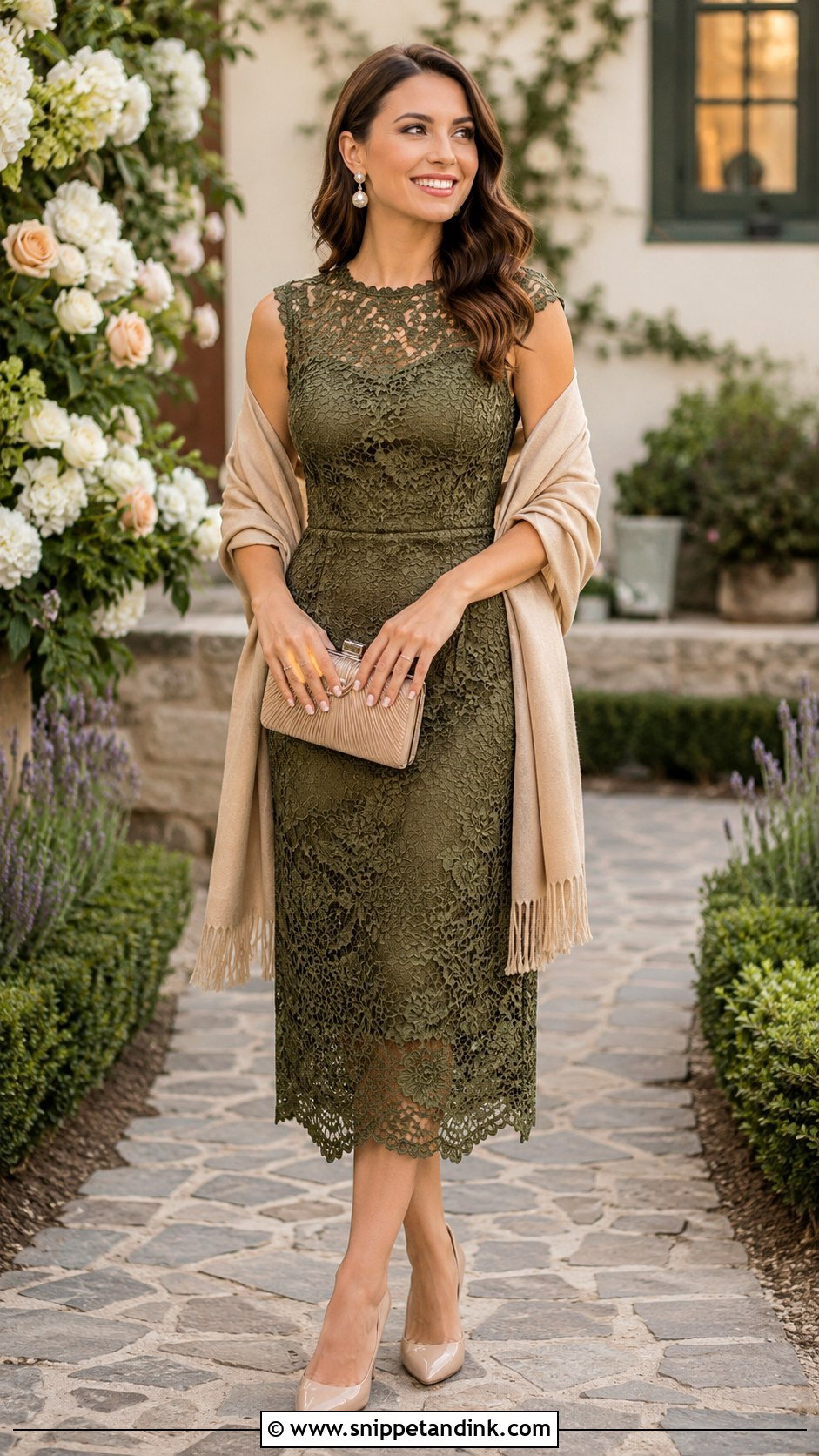 Olive Green Lace Dress Wedding Outfit - Snippet and Ink - 30 Olive Green Dress Outfit Wedding Ideas