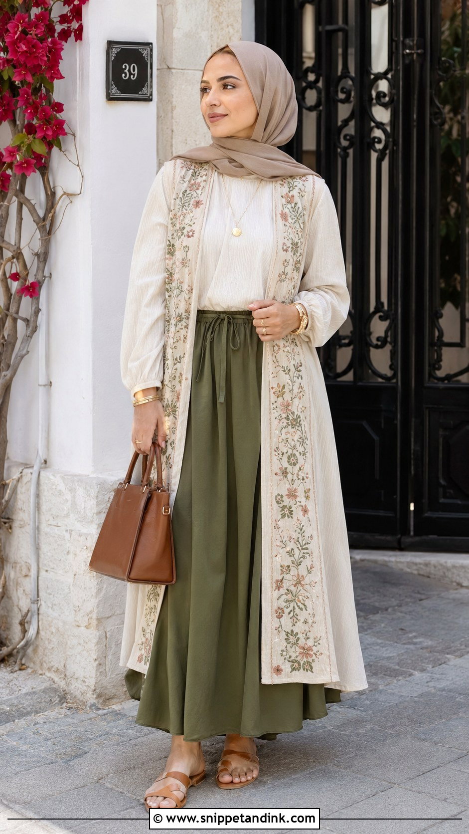 Olive Green Maxi Skirt Outfit - Snippet and Ink - 30 Eid Mubarak Outfit Ideas