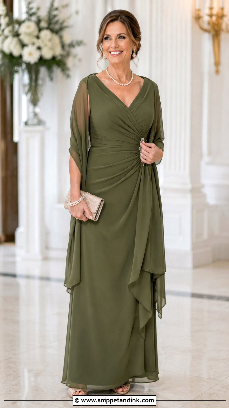 Olive Green Mother Of The Bride Dress Outfit - Snippet and Ink - 30 Olive Green Dress Outfit Wedding Ideas
