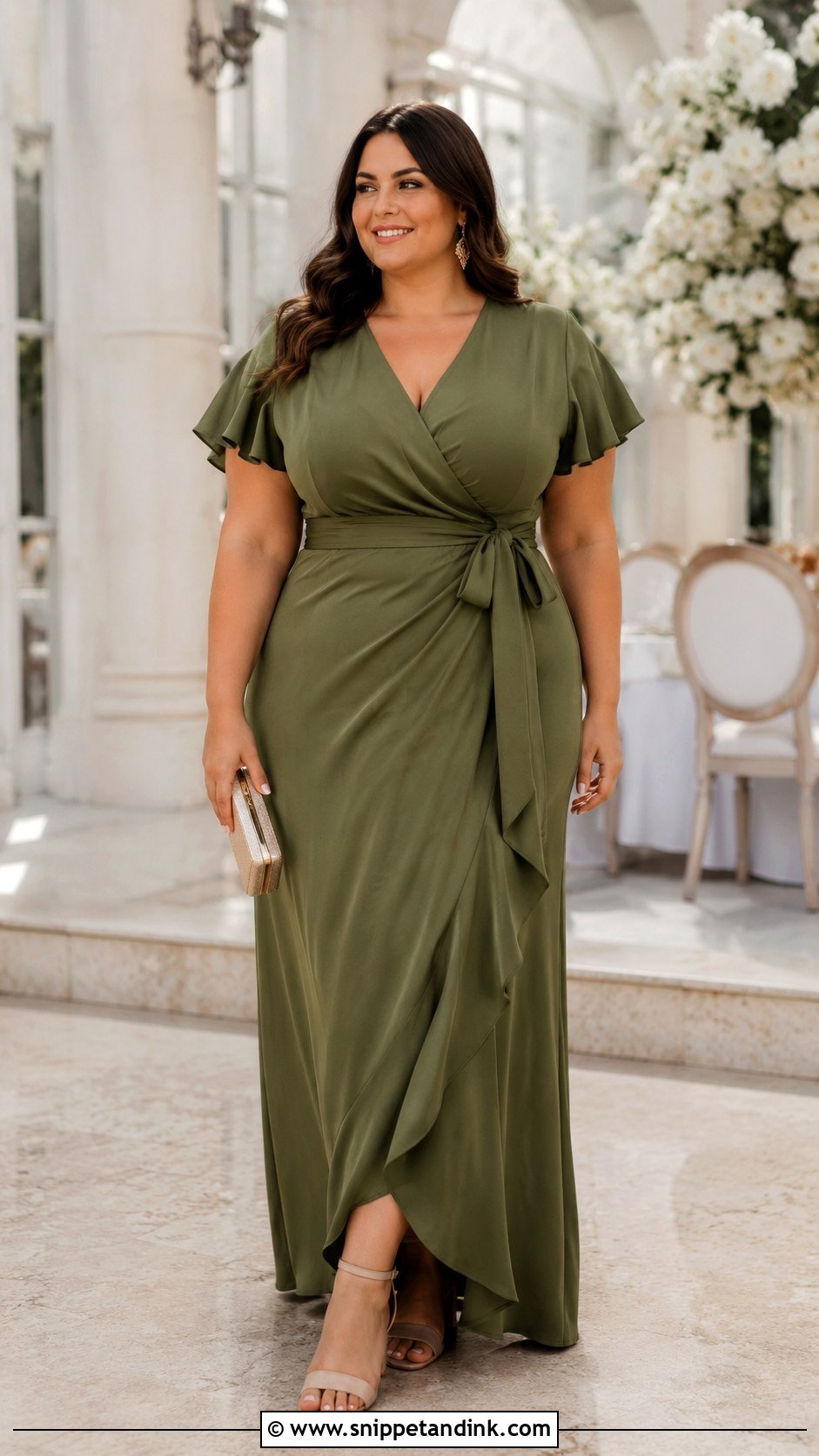 Olive Green Plus Size Wedding Dress Outfit - Snippet and Ink - 30 Olive Green Dress Outfit Wedding Ideas