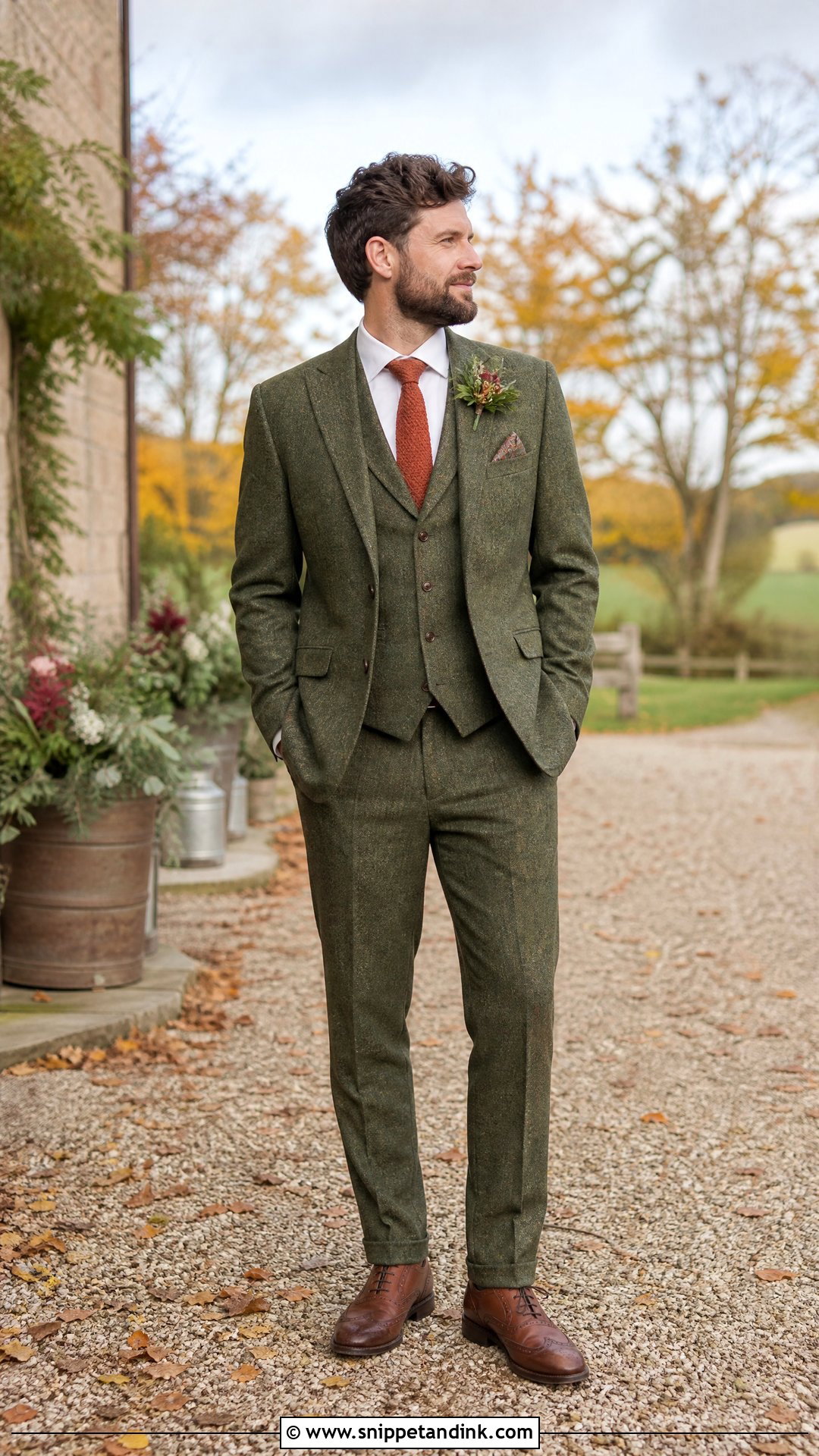 Olive Green Tweed Wedding Suit - Snippet and Ink - 20 Olive Green Wedding Suit Ideas