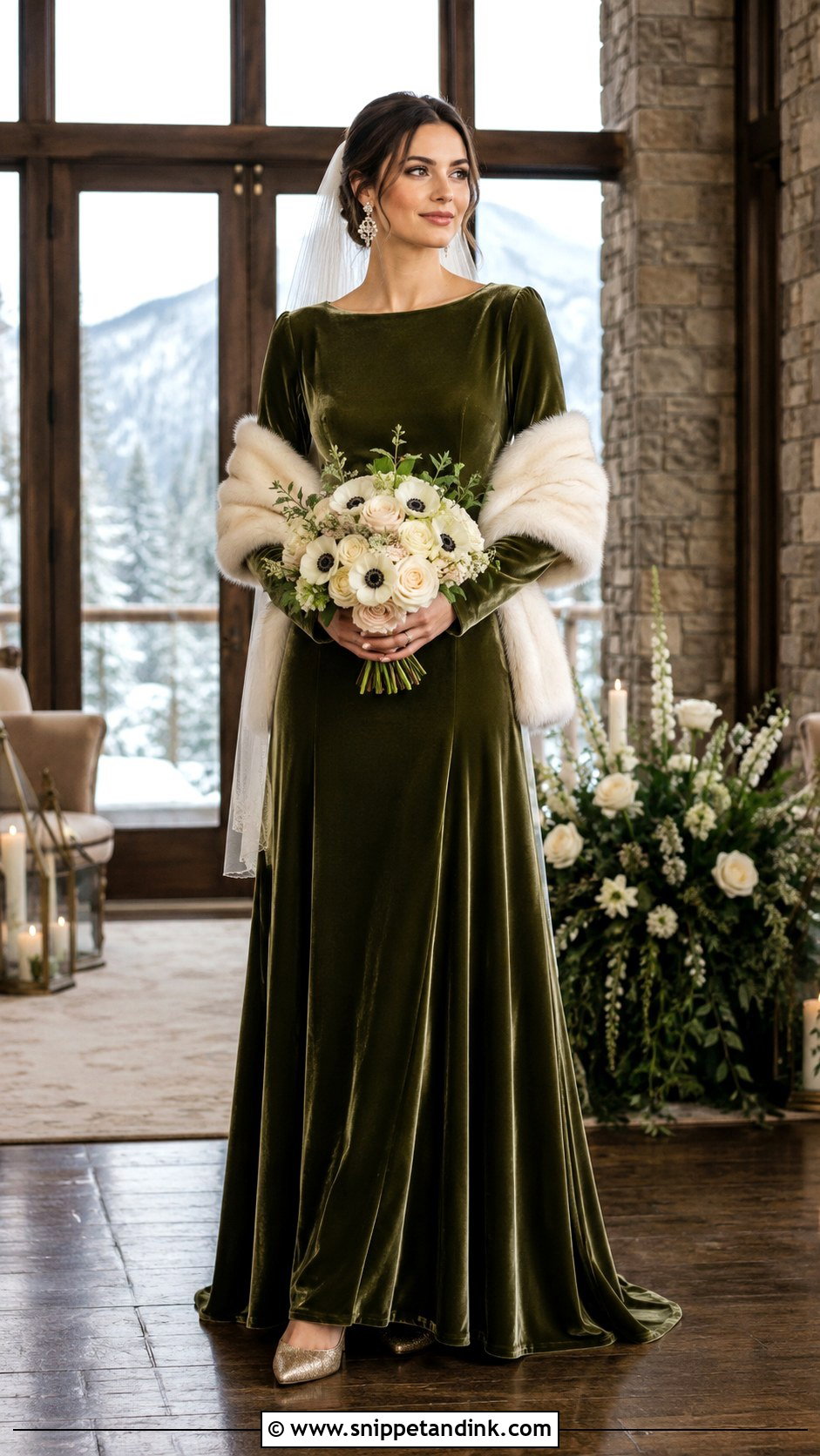 Olive Green Velvet Wedding Dress - Snippet and Ink - 20 Olive Green Wedding Dress Ideas