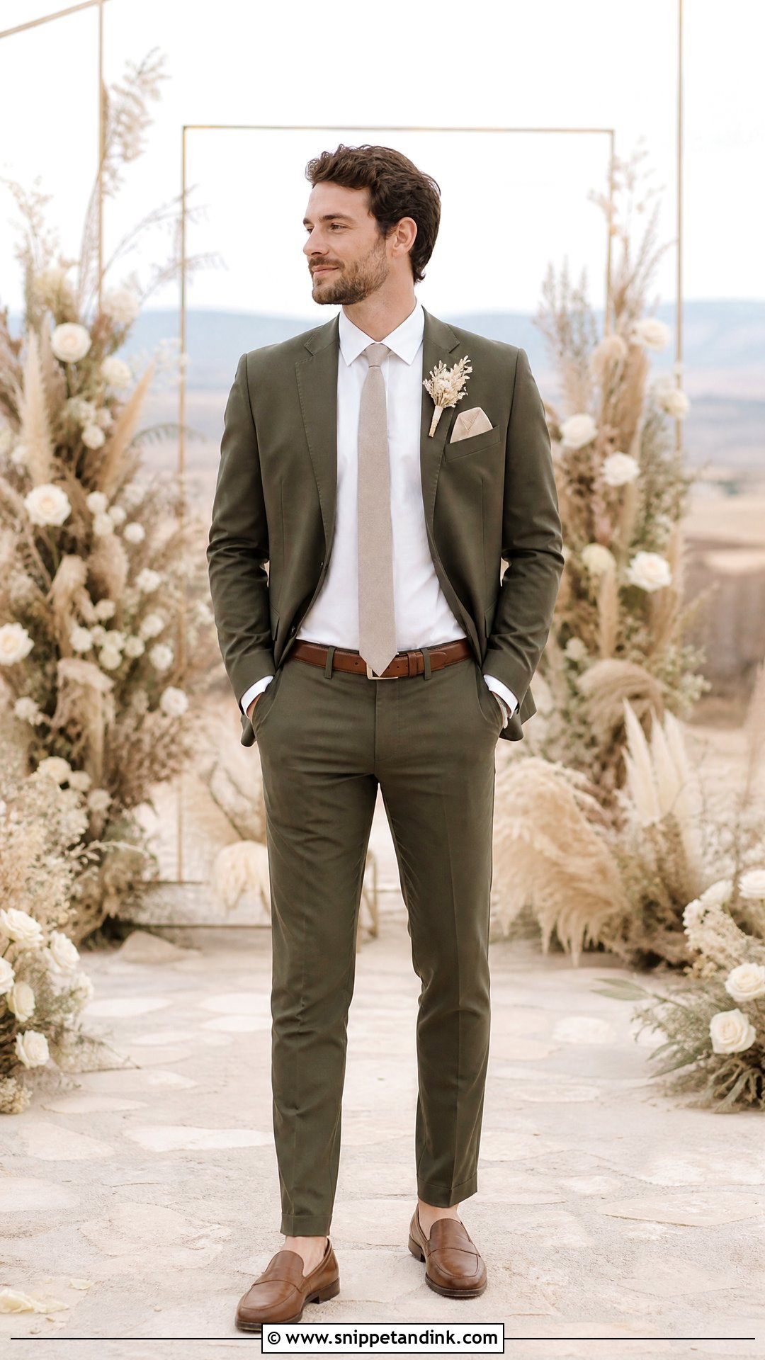 Olive Green Wedding Suit With Ivory Shirt - Snippet and Ink - 20 Olive Green Wedding Suit Ideas