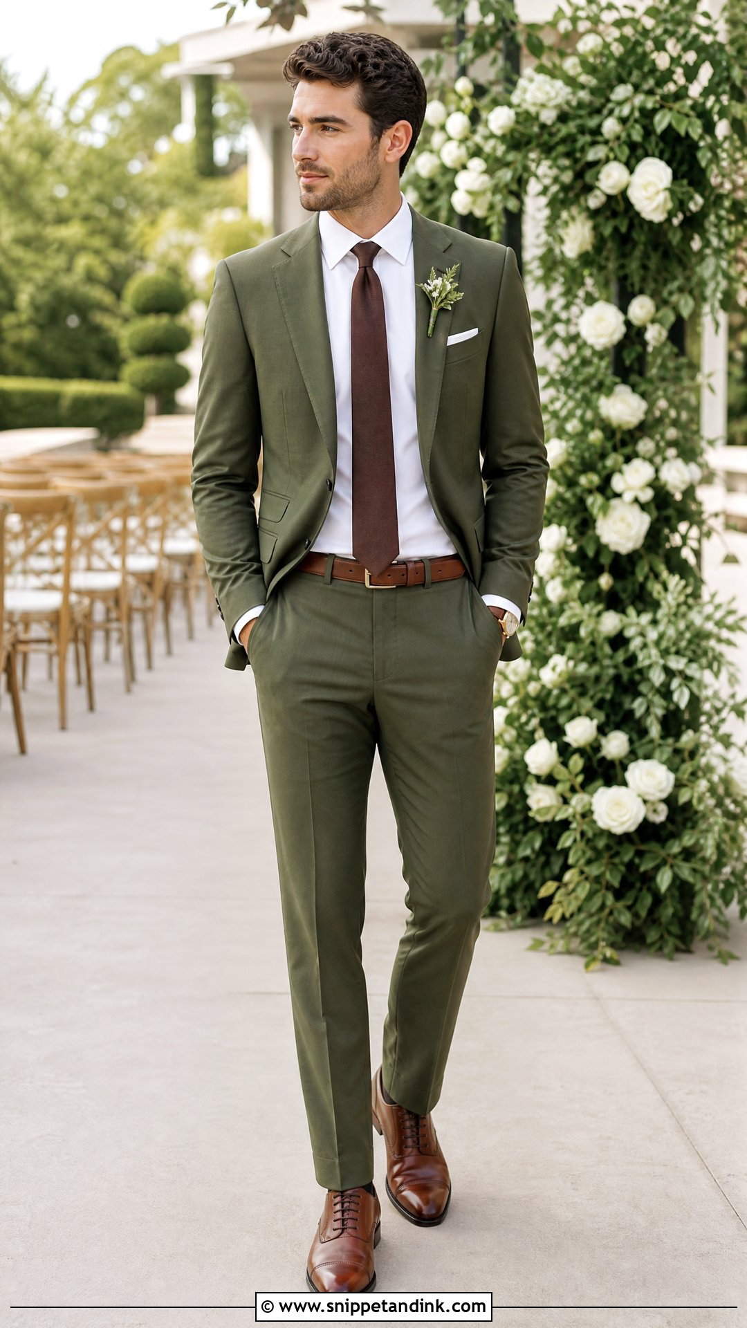 Olive Green Wedding Suit With White Shirt - Snippet and Ink - 20 Olive Green Wedding Suit Ideas