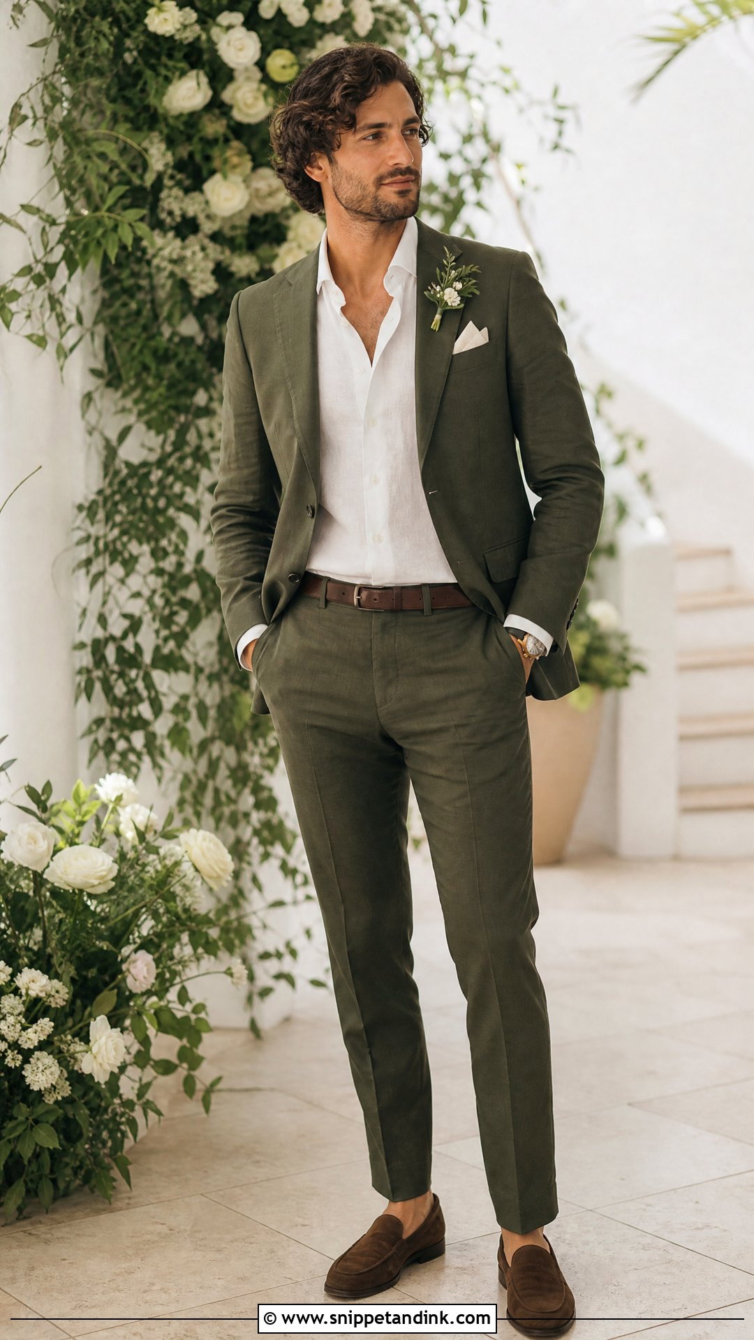 Olive Green Wedding Suit Without Tie - Snippet and Ink - 20 Olive Green Wedding Suit Ideas