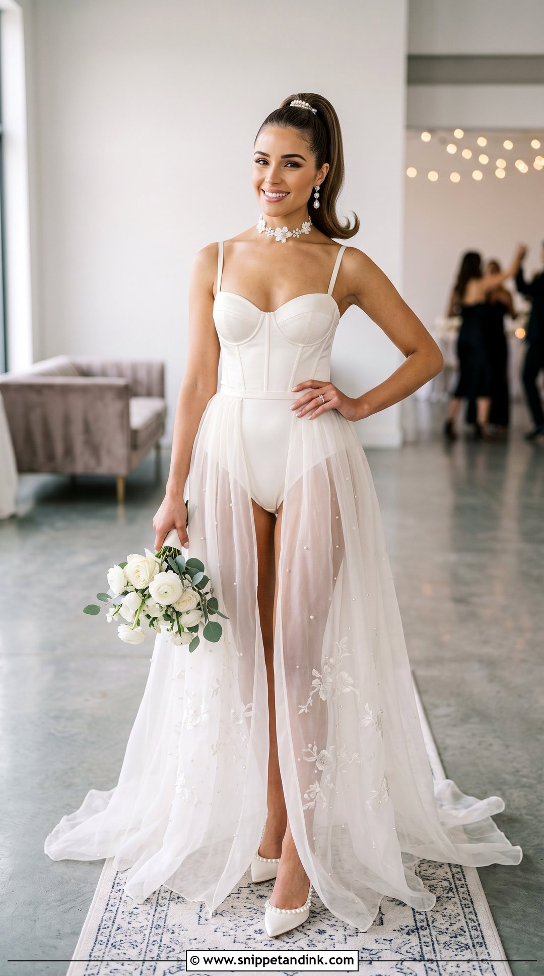 Olivia Culpo Silk Bodysuit Wedding Look - Snippet and Ink - 20 Olivia Culpo Wedding Dress Ideas
