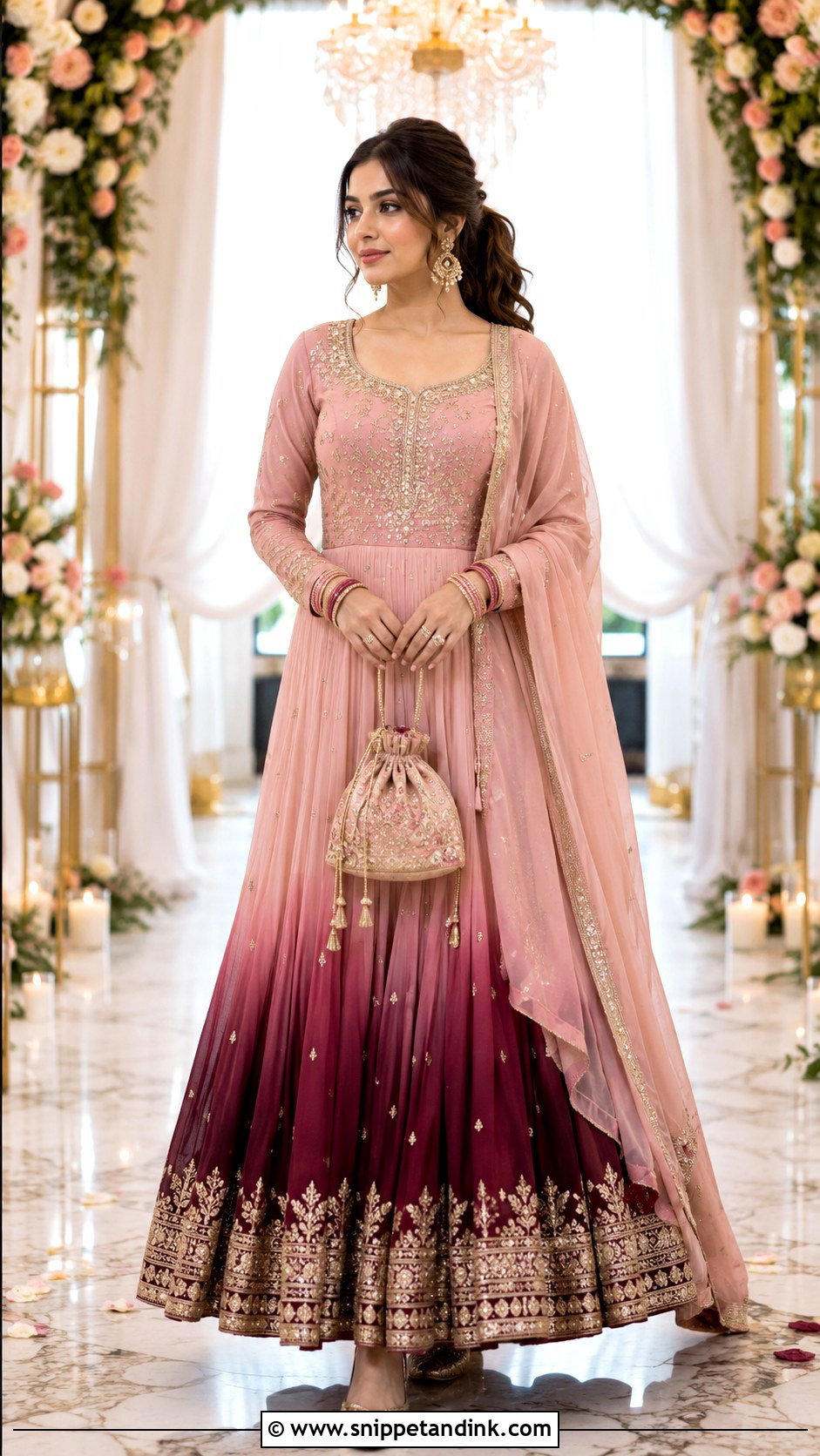 Ombre Anarkali Bridal Dress - Snippet and Ink - 20 Anarkali Bridal Dress Ideas