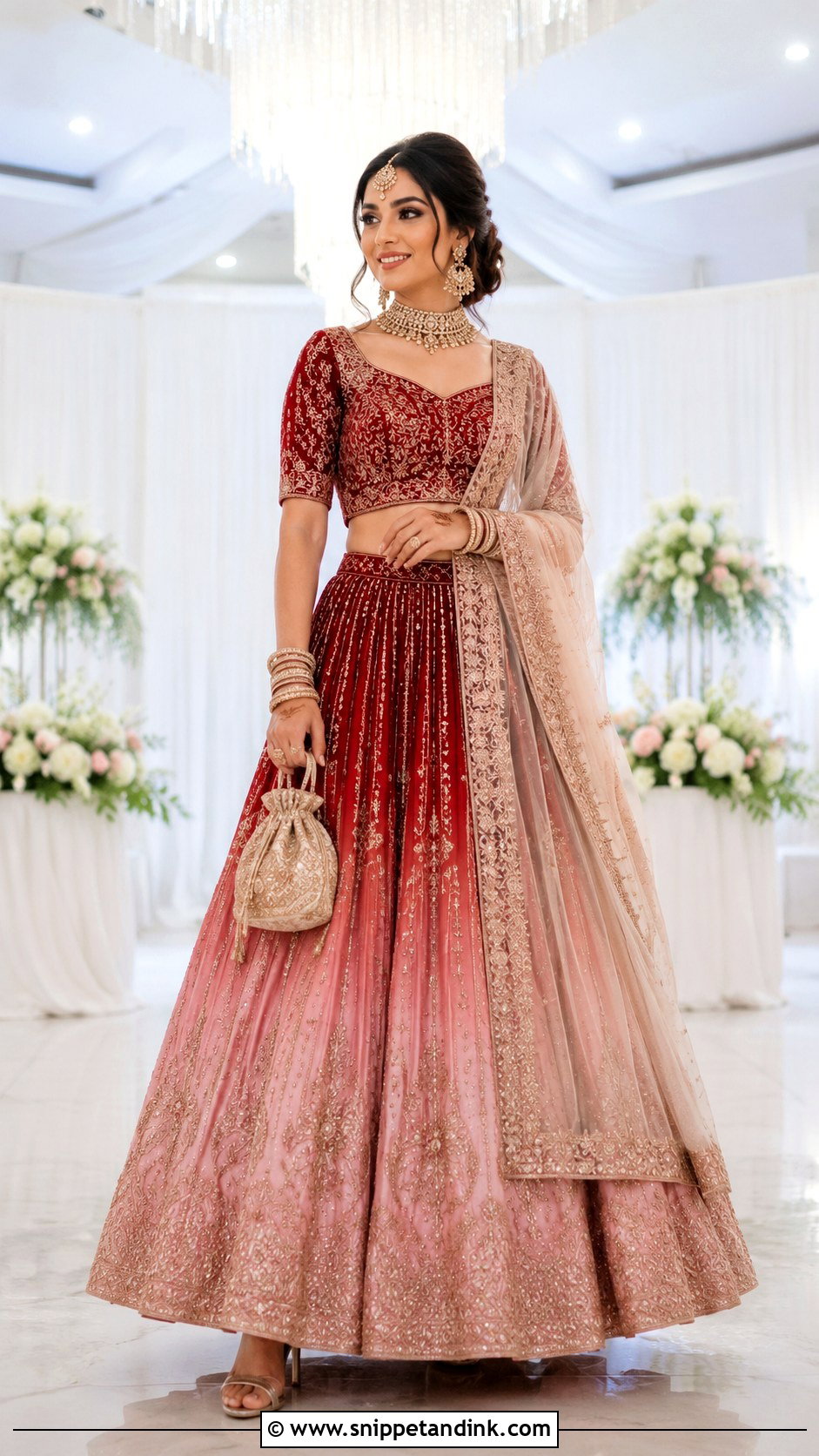 Ombre Bridal Chaniya Choli - Snippet and Ink - 20 Bridal Chaniya Choli Indian Weddings Ideas