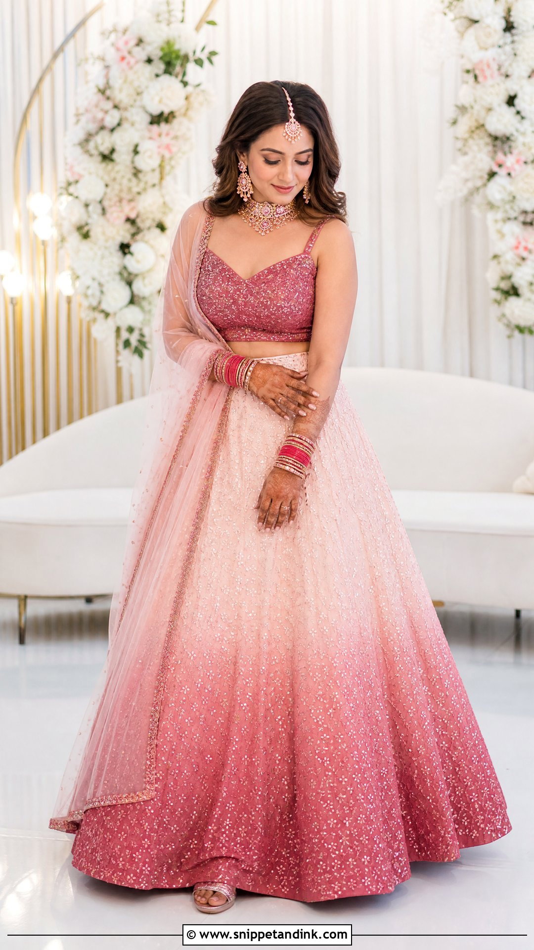 Ombre Bridal Langa With Matching Blouse - Snippet and Ink - 20 Bridal Langa Ideas