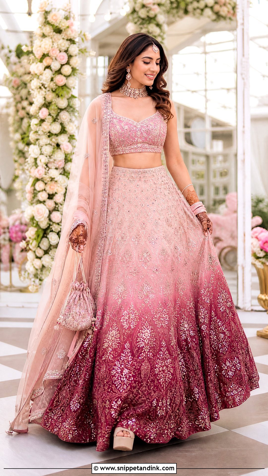 Ombre Bridal Lehenga Choli - Snippet and Ink - 20 Bride Choli Ideas