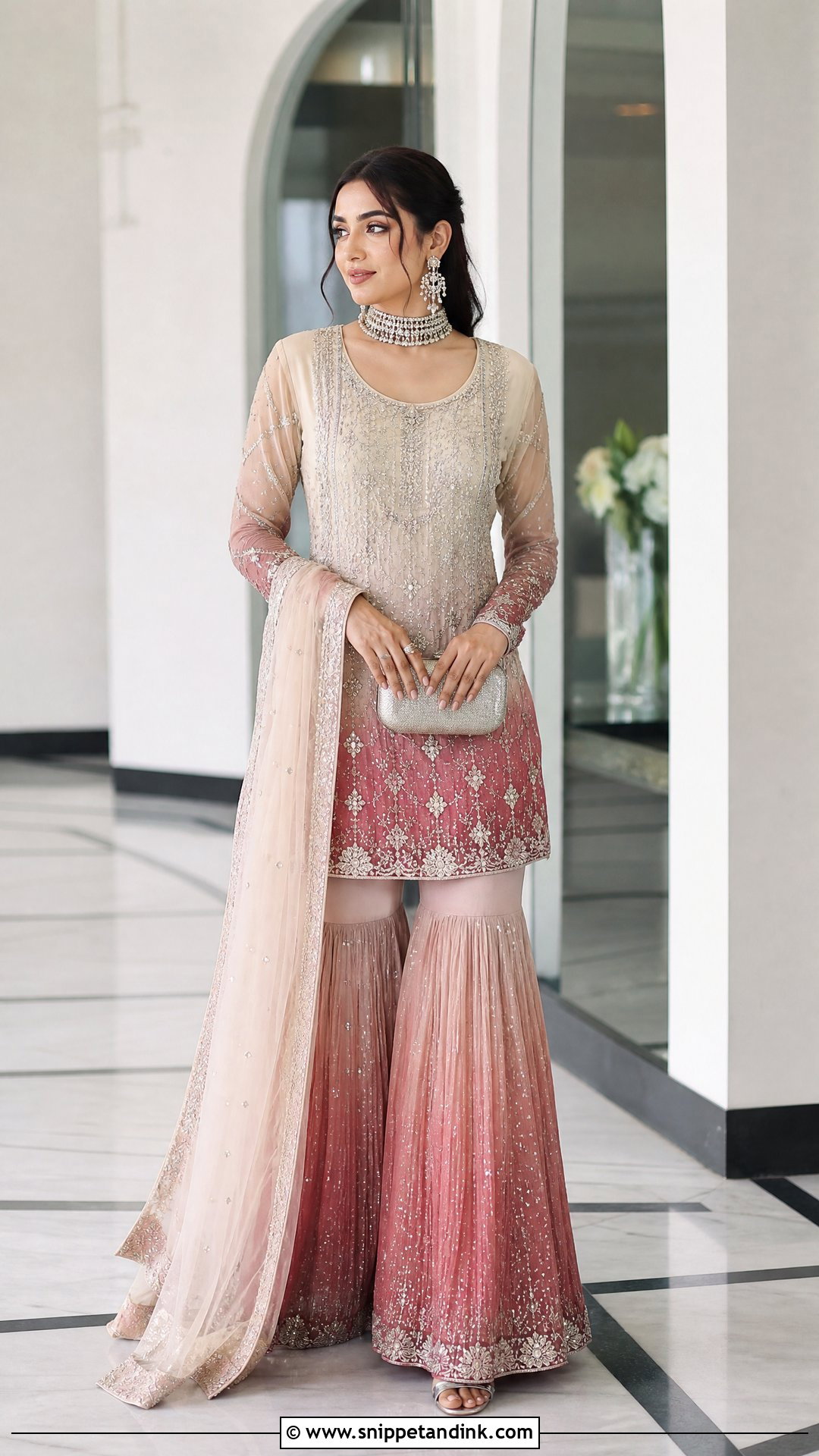 Ombre Bridal Sharara Suit - Snippet and Ink - 20 Bridal Sharara Suit Ideas
