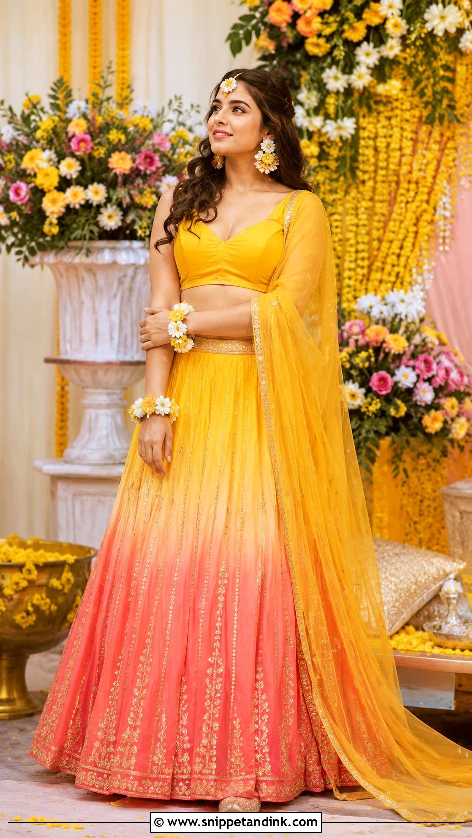 Ombre Lehenga Bridal Mayon Dress - Snippet and Ink - 20 Bridal Mayon Dress Ideas