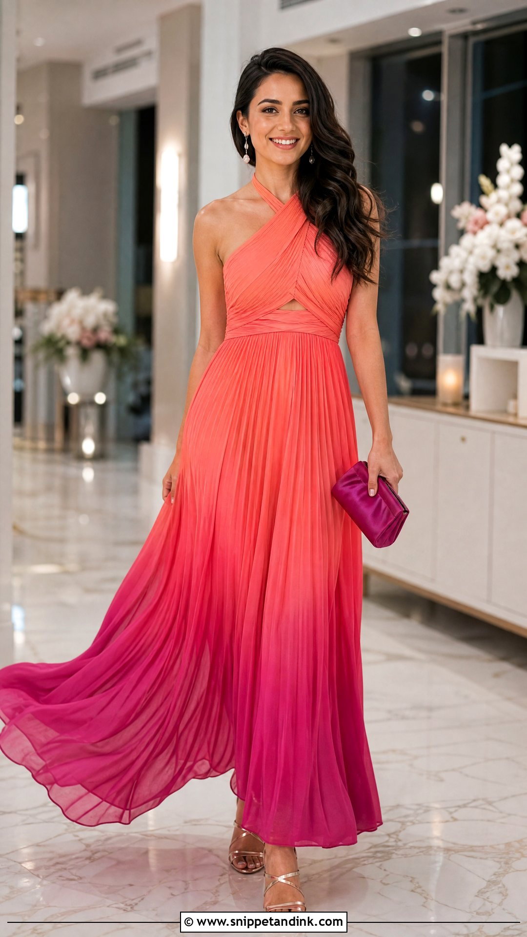 Ombre Maxi Dress Vegas Wedding Outfit - Snippet and Ink - 20 Vegas Wedding Outfit Ideas